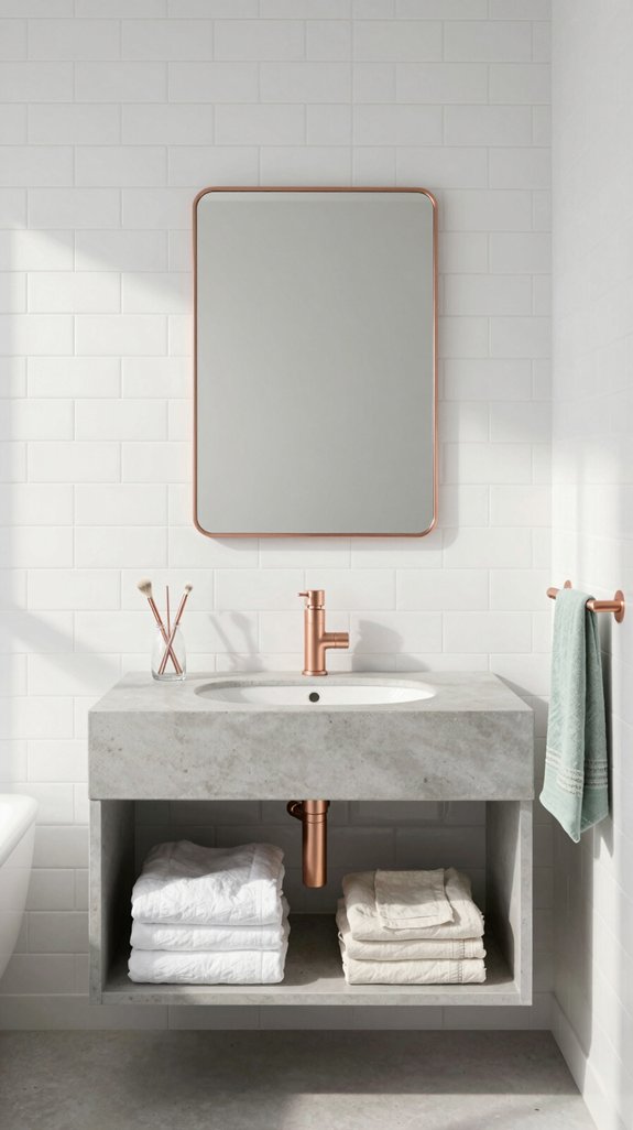 subtle metallic bathroom accents