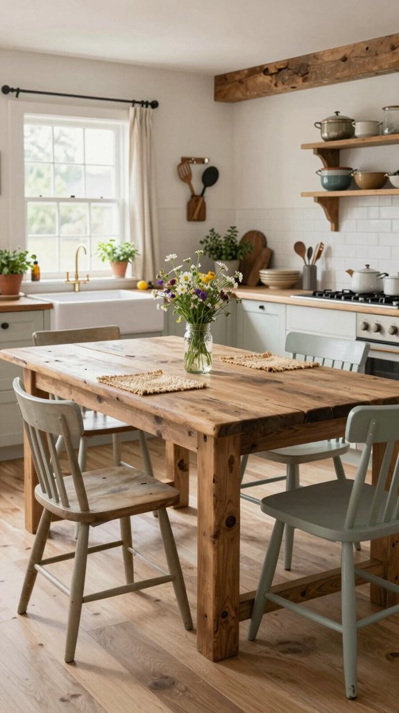 23 Farmhouse Kitchen Ideas for a Cozy Rustic Feel 16 sustainable rustic dining elegance