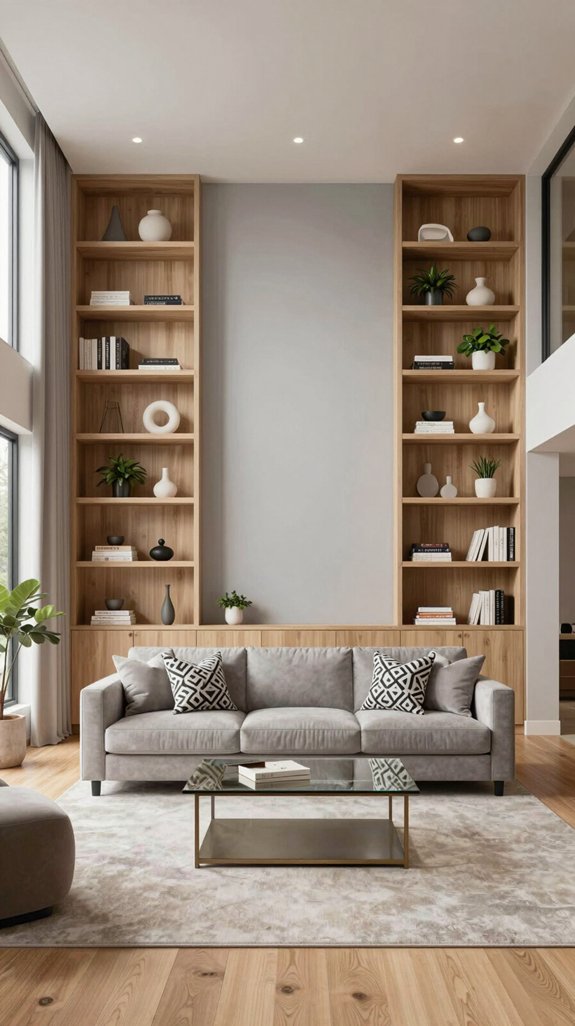 symmetrical built in storage solutions