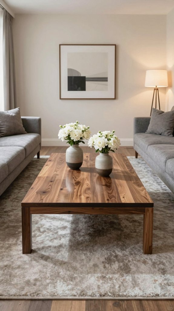 symmetrical rectangular table placement