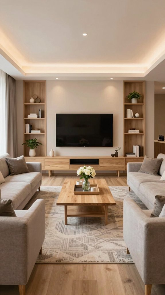 symmetrical soft lighting design