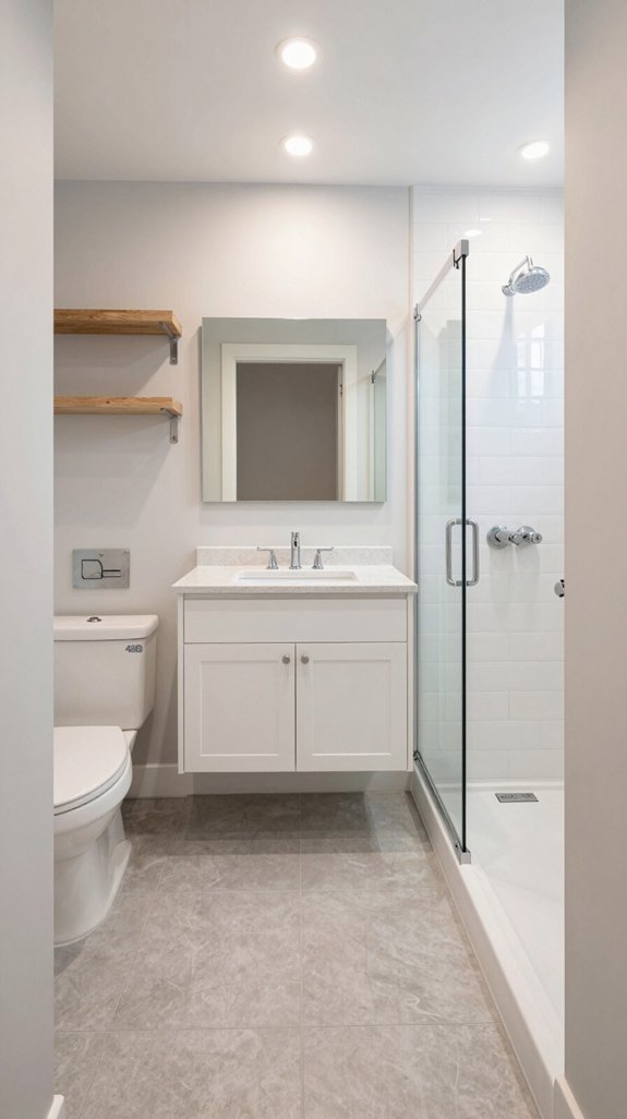 19 Long Narrow Bathroom Ideas That Improve Flow 20 tailored bathroom fixture solutions