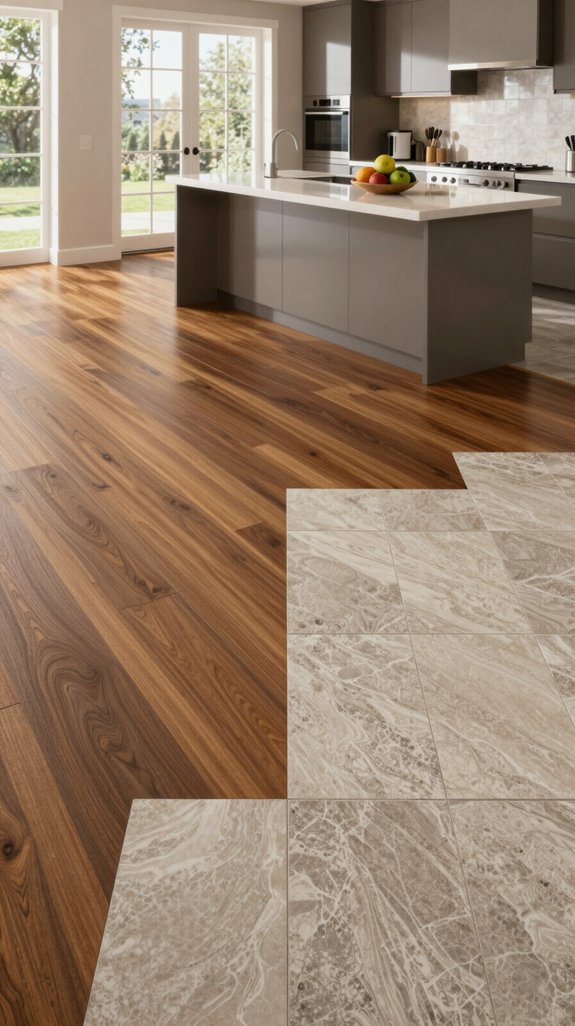 18 Kitchen Flooring Ideas That Combine Style and Durability 18 texture finish contrast warmth