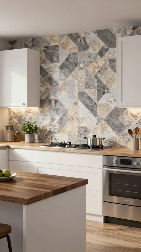 textured backsplashes enhance kitchens
