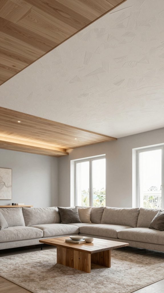 textured ceilings enhance interiors