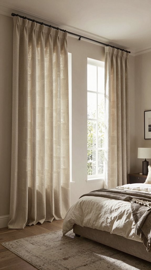 textured curtains enhance ambiance