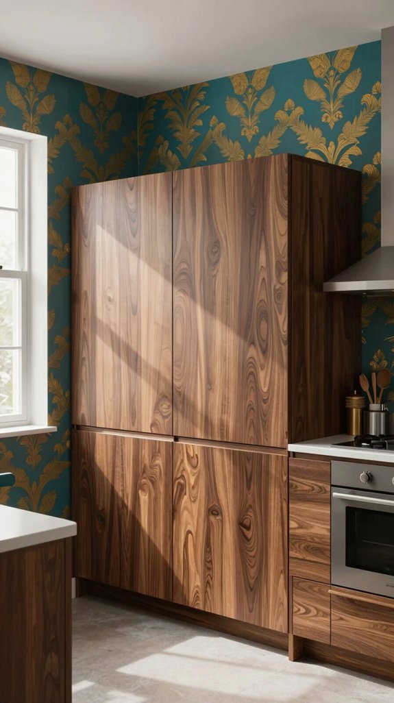 textured curved cabinet doors