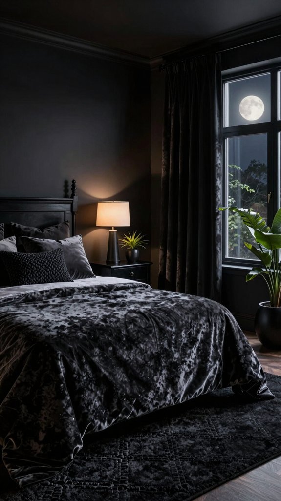 15 Black Bedroom Ideas for a Bold Interior 12 textured layers enhance design
