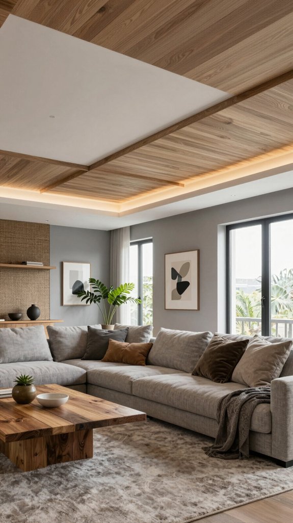 17 Living Room False Ceiling Design Ideas for Modern Homes 15 textured living room elegance
