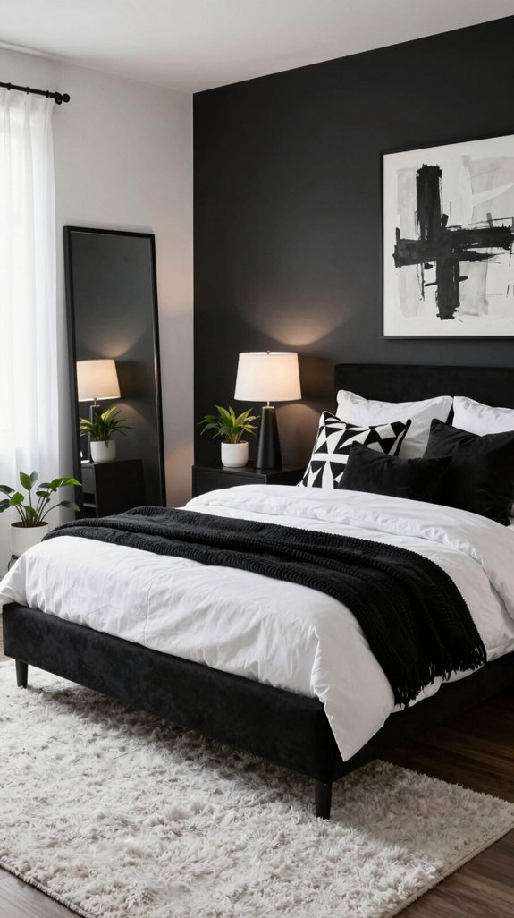 14 Black and White Bedroom Ideas That Never Go Out of Style 4 textured monochromatic bedroom design