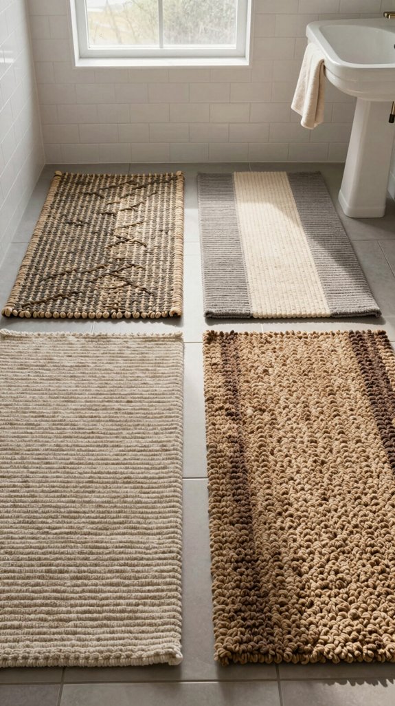 17 Bathroom Rug Ideas That Add Texture and Warmth 8 textured rugs enhance bathroom design