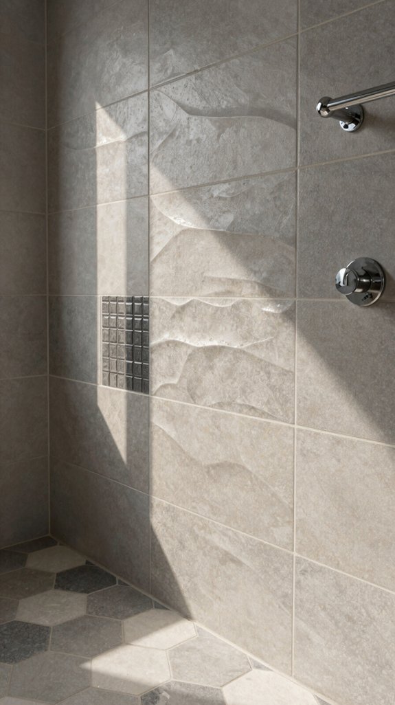 24 Bathroom Tiles Ideas for Stunning Floors and Walls 4 textured tiles enhance visual interest