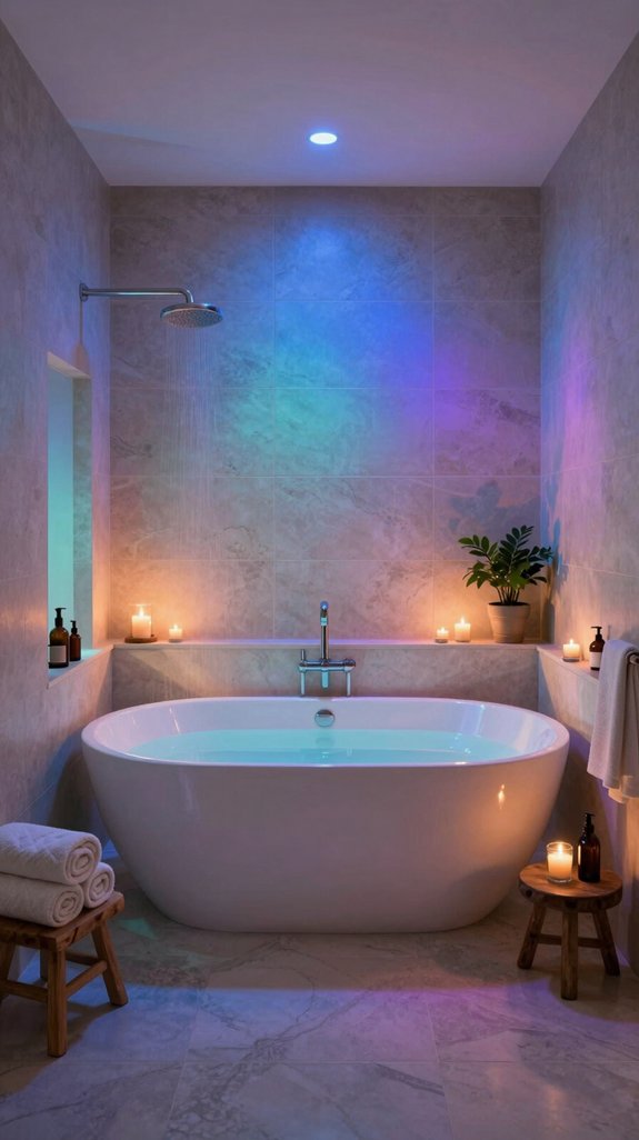 19 Spa Bathroom Ideas to Create a Relaxing Retreat 18 therapeutic chromotherapy spa lighting