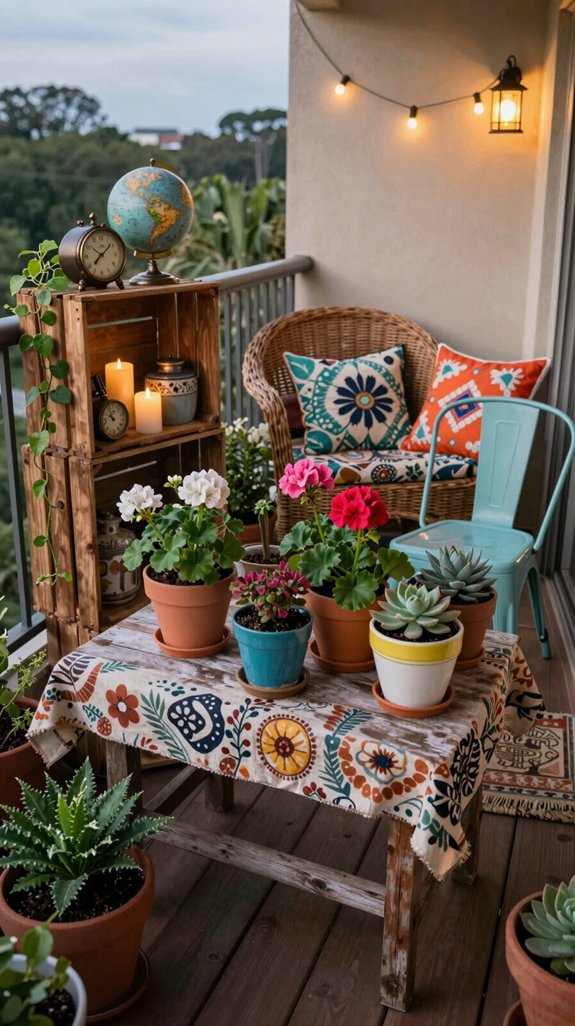 15 Tiny Balcony Ideas That Maximize Small Spaces 9 thrifted decor for balconies