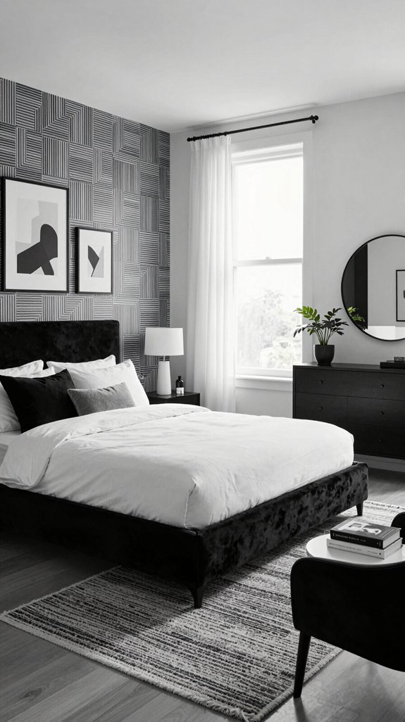 14 Black and White Bedroom Ideas That Never Go Out of Style 2 timeless black and white elegance