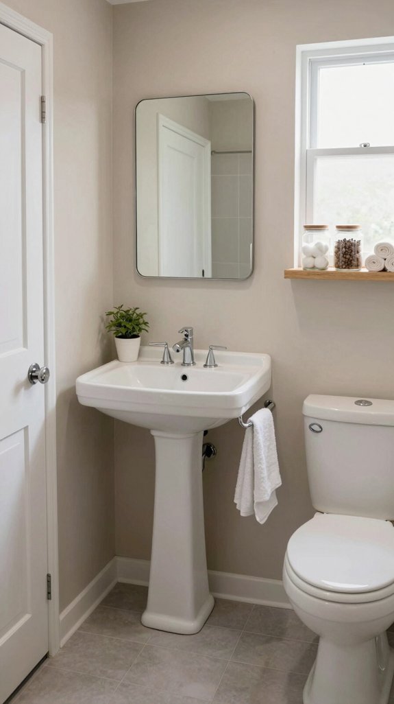 22 Apartment Bathroom Decor Ideas That Are Renter-Friendly 3 timeless neutral bathroom decor