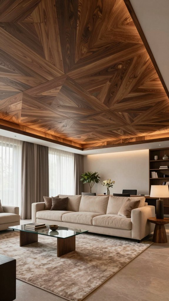 16 Modern False Ceiling Design Ideas for Living Rooms 3 timeless warmth and sophistication