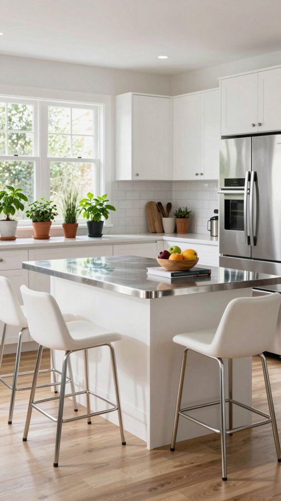 timeless white and stainless steel