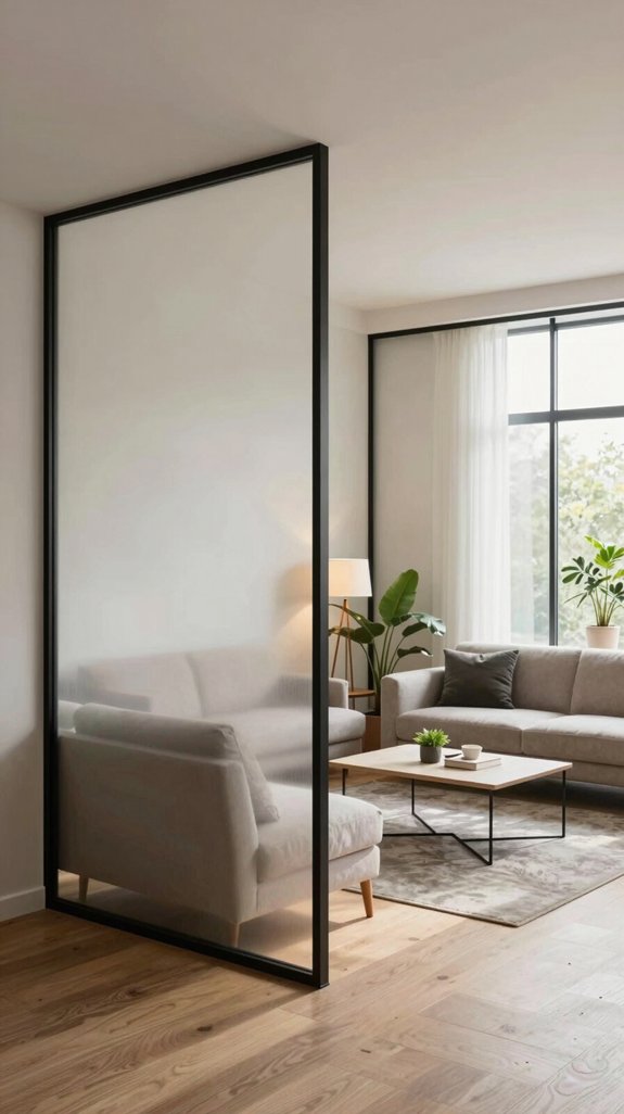 15 Living Room Partition Design Ideas for Modern Homes 10 tinted glass for privacy