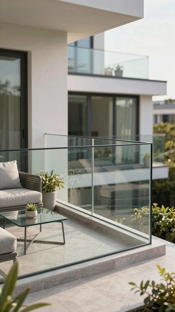 tinted glass privacy railings