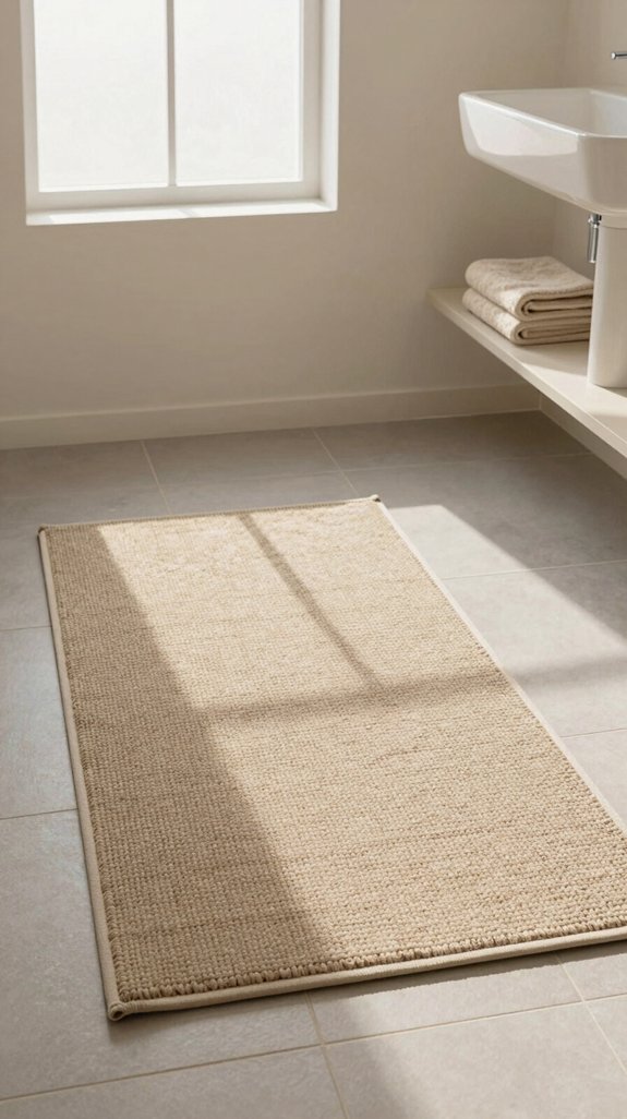 17 Bathroom Rug Ideas That Add Texture and Warmth 10 tone on tone bathroom rugs