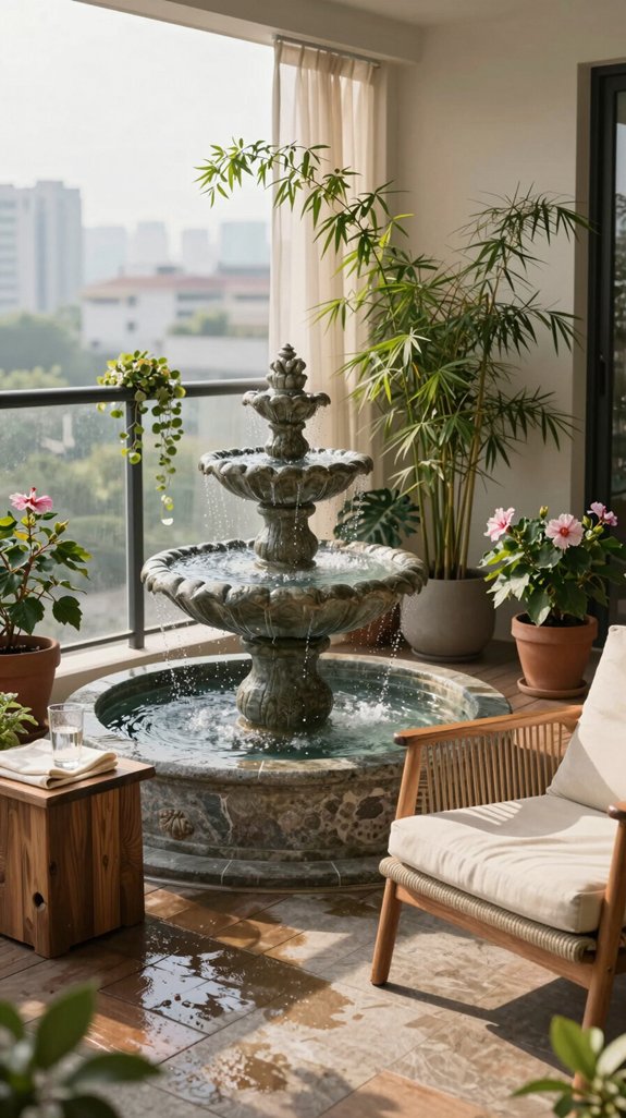 tranquil outdoor water feature