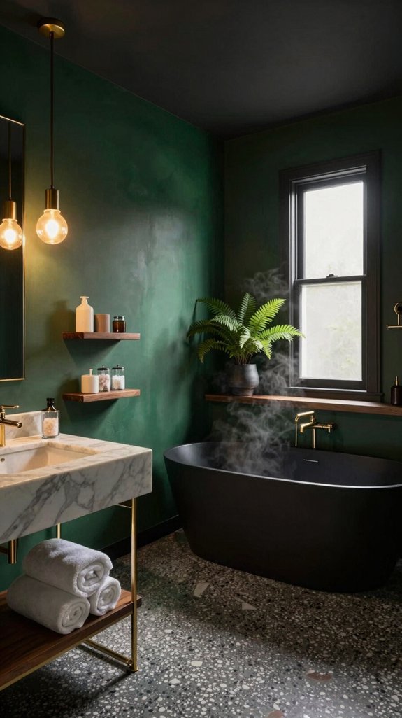 18 Dark Green Bathroom Ideas for a Bold, Moody Look 9 transformative mint green elegance