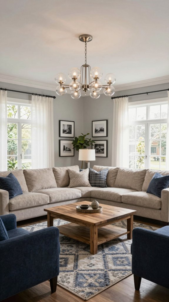 17 American Living Room Design Ideas for Comfortable Homes 15 transformative statement lighting design