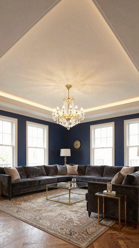 17 Luxury Ceiling Design Ideas for Living Rooms 5 transformative tray ceiling lighting