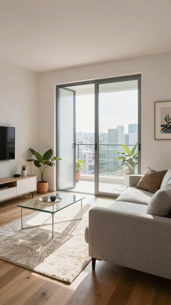 translucent sliding doors enhance light