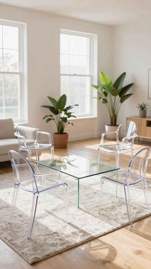transparent chairs enhance space