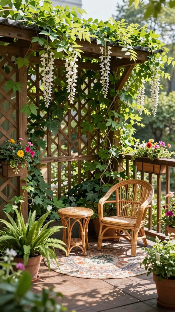 trellises with climbing vines
