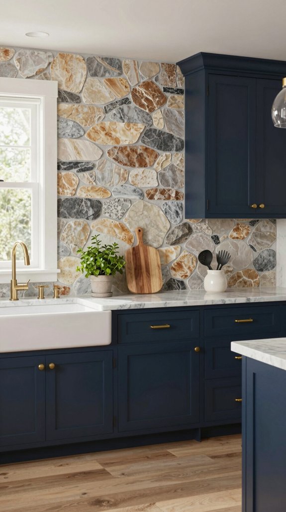 20 Kitchen Ideas Decor Lovers Will Adore 17 tumbled limestone and mosaics