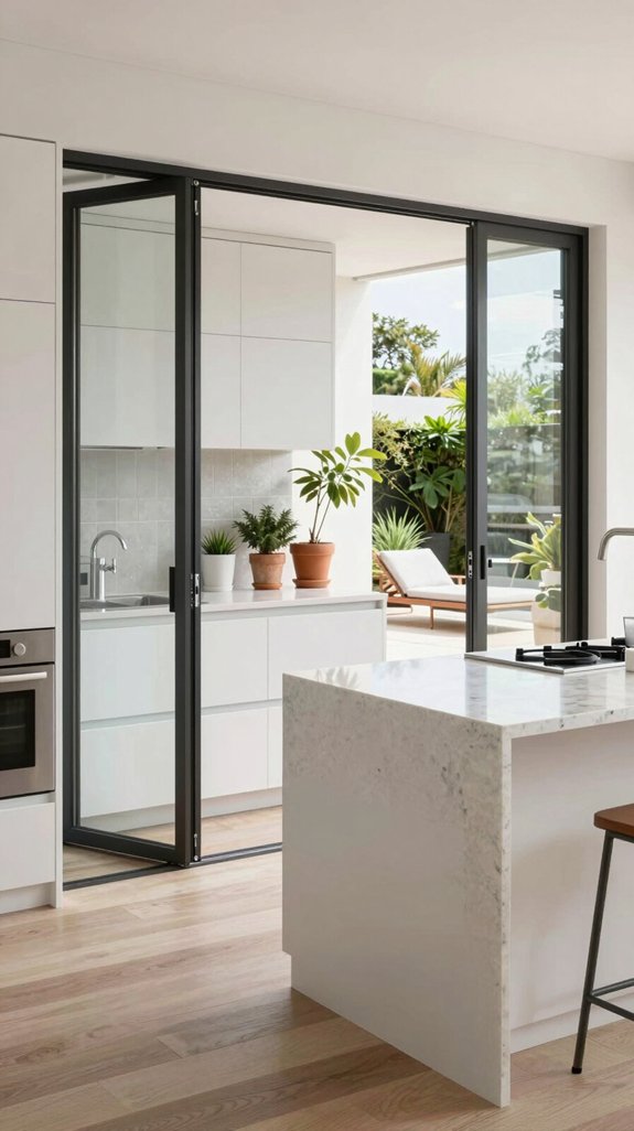 15 Open Kitchen Partition Ideas for Modern Homes 11 versatile bi fold glass panels