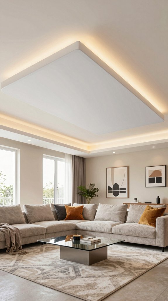 Box Up Ceiling Feature 19 Modern POP Ceiling Design Ideas for Living Rooms - Home Stylistica