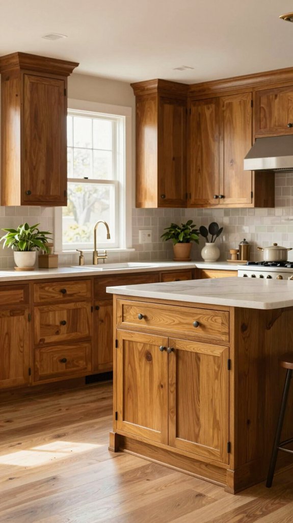 versatile golden brown cabinetry