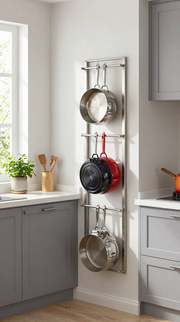 vertical cookware storage solutions