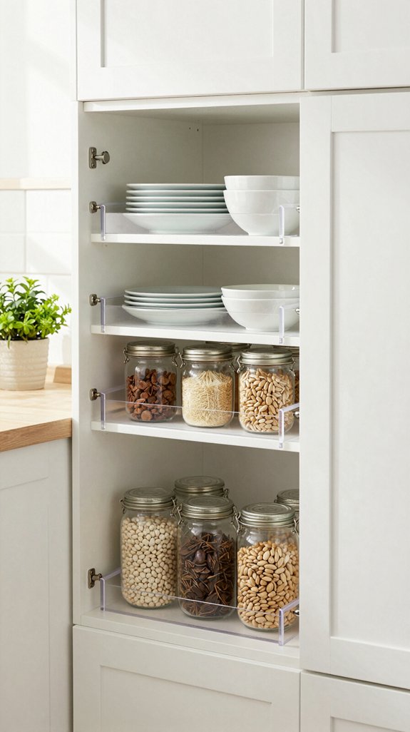 vertical space cabinet organization