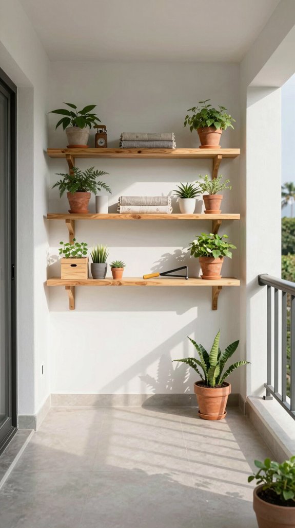 vertical storage for balconies
