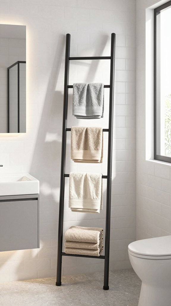 17 Bathroom Towel Hanging Ideas for Small and Large Spaces 11 vertical storage for bathrooms