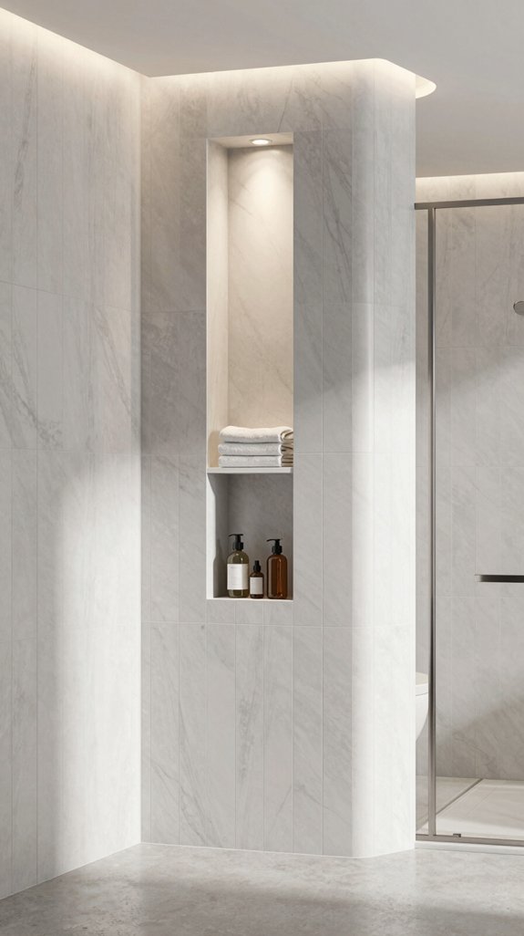 vertical storage with large tiles