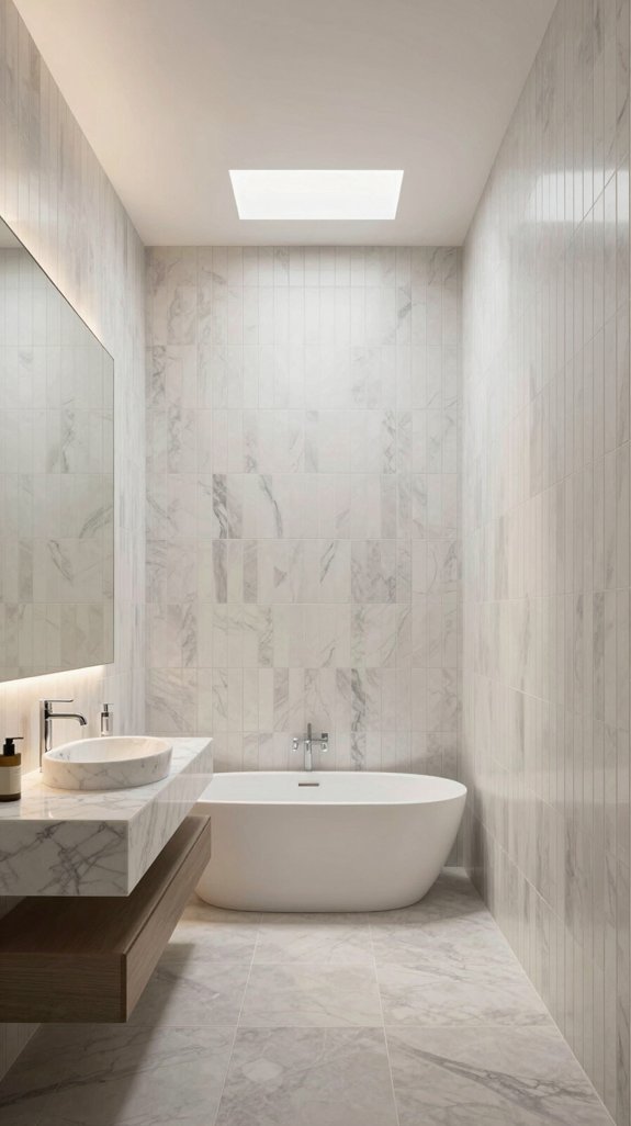 vertical tile bathroom enhancement