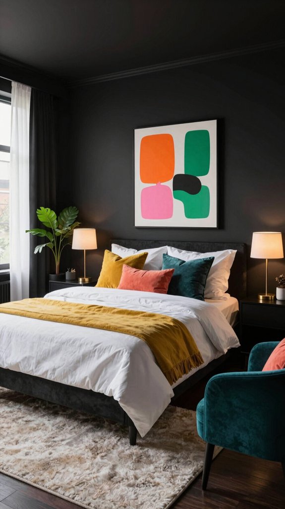 15 Black Bedroom Ideas for a Bold Interior 9 vibrant accent colors enhance