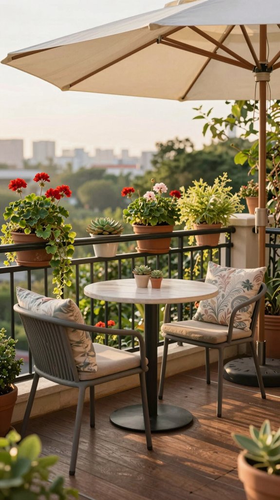 vibrant balcony plant arrangements