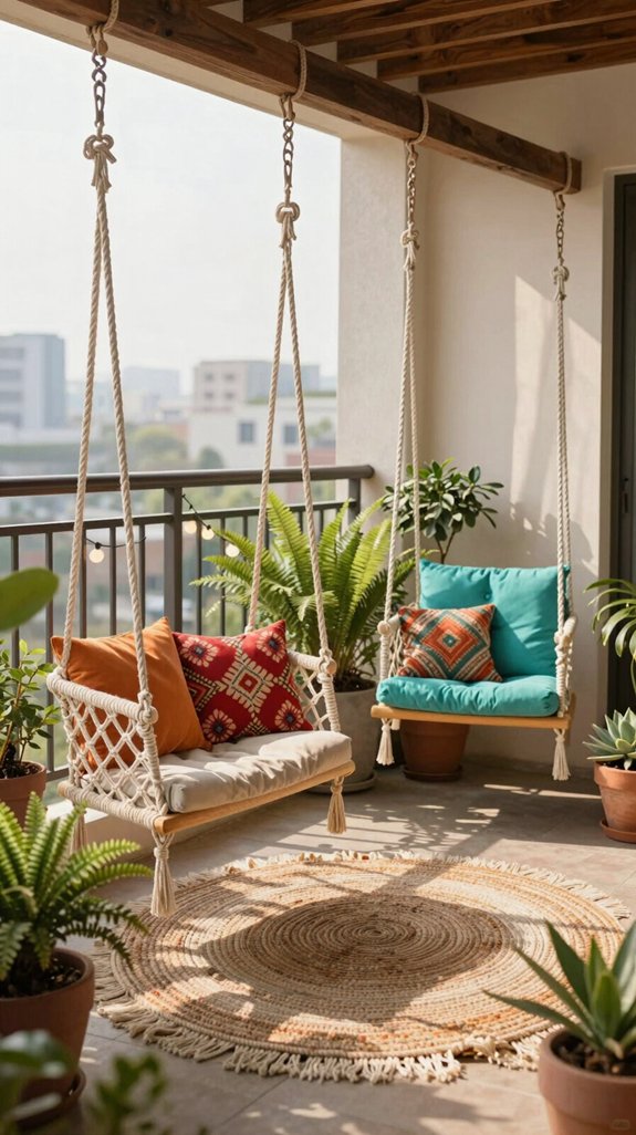 vibrant bohemian swing decor
