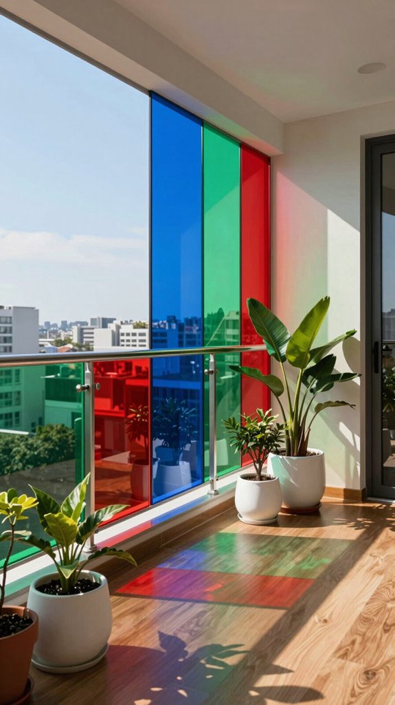 vibrant bold glass railings