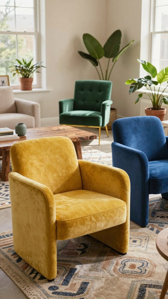 vibrant chairs enhance living room
