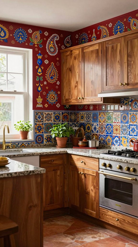 vibrant indian pattern accents