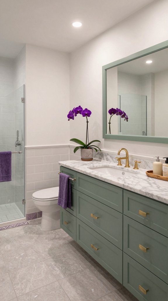 24 Sage Green Bathroom Ideas for a Calm and Modern Look 20 vibrant sage and purple