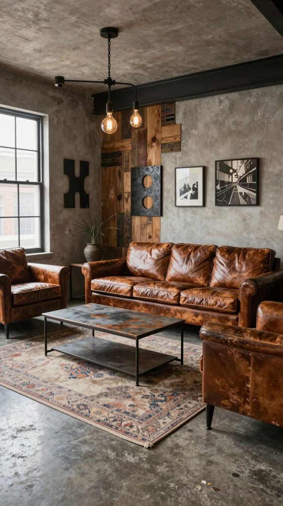 vintage leather furniture zones